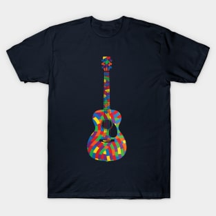 Concert Style Acoustic Guitar Colorful Texture T-Shirt